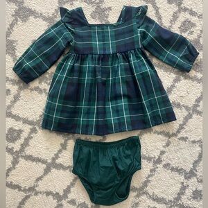 The children’s place two piece set gingham plaid dress